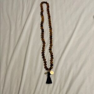 Jcrew Elegant Beaded Necklace with Black Tassel